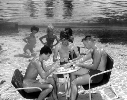 Couples performing underwater at Weeki Wachee Springs near Brooksville